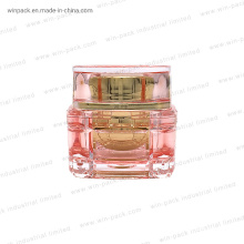 Winpack Luxury Gold Cosmetic Cream Acrylic Square Jar with Clear Cap